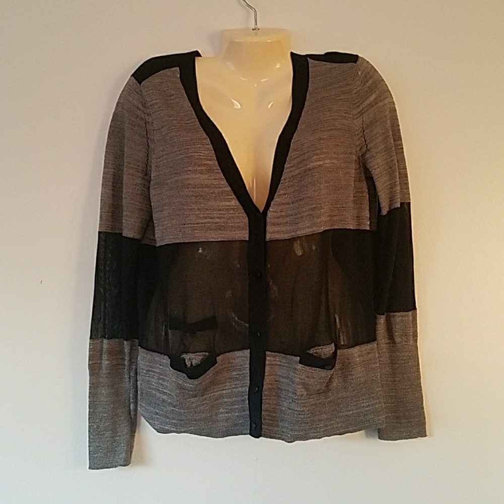 Simply Vera by Vera Wang Blk&Gray Sheer Cardigan